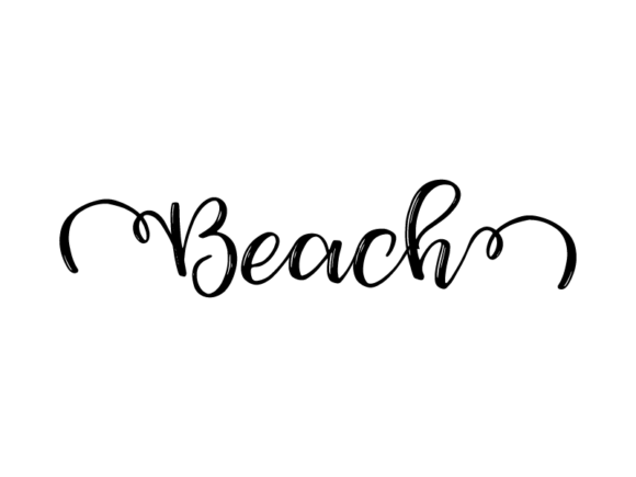 Beach Lettering: Monochrome Graphics for Print Templates
