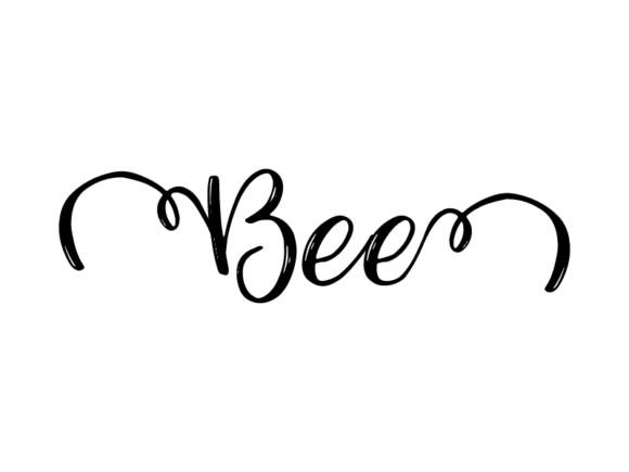 Bee Lettering: Monochrome Graphics for Print Templates