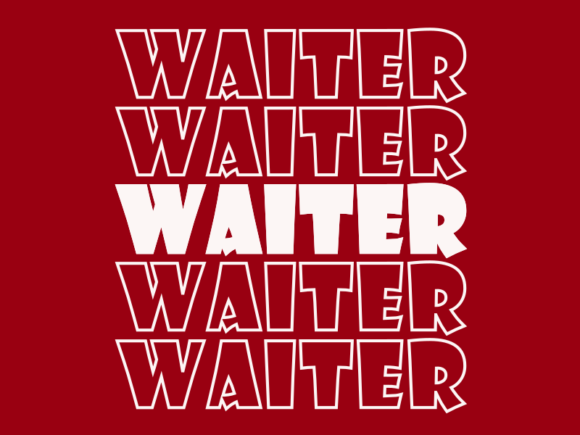 Waiter SVG Cut File: Graphics for Print Templates